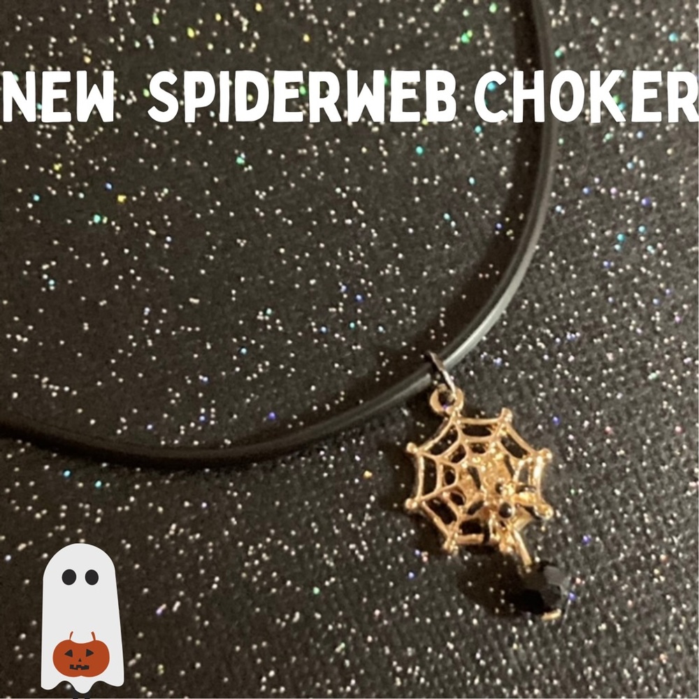 Black Widow Spider Necklace Choker Witchy Jewelry For Women Egirl Emo Goth Magic